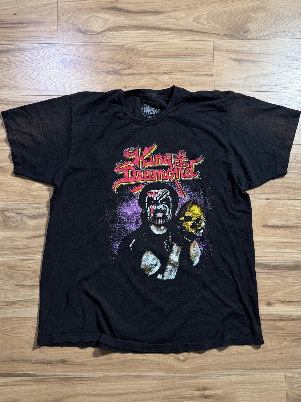 Diamond Supply Co. Black Graphic 'King Diamond' Band Tee with Red & Yellow Logo